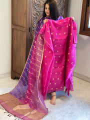 Pink Designer Banarasi Suit Set in Pure Organza - Masakalee