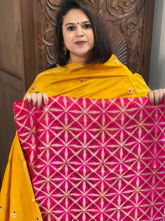 Pink Designer Handwoven Kadwa Banarasi Suit Set in Pure Silk - Masakalee