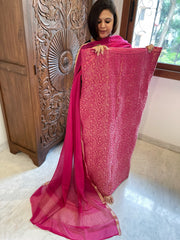 Pink Handwoven Brocade Suit Set in Pure Crepe - Masakalee