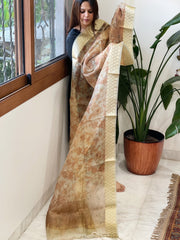Printed Kota Tissue Dupatta with Zari Border - Masakalee