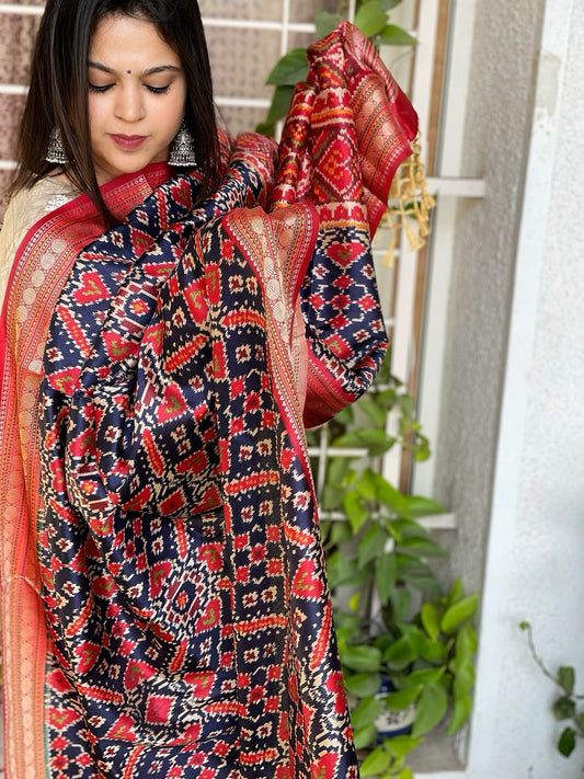 Printed Patola Dupatta in Fine Art Silk - Masakalee