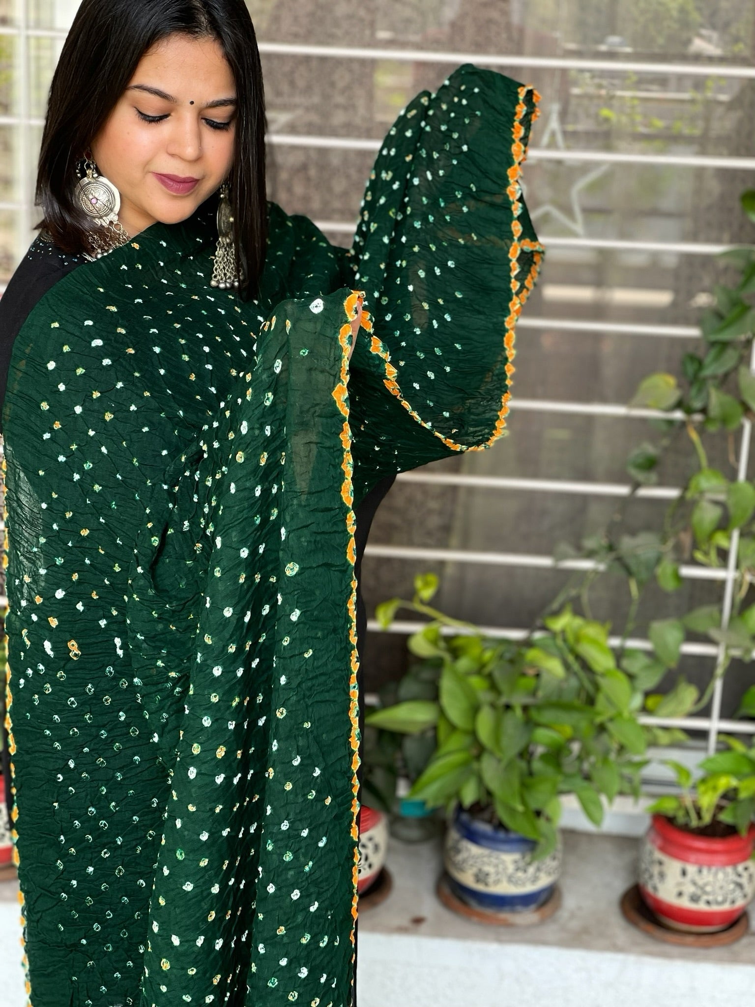 Pure Cotton Bandhej Dupatta - Masakalee