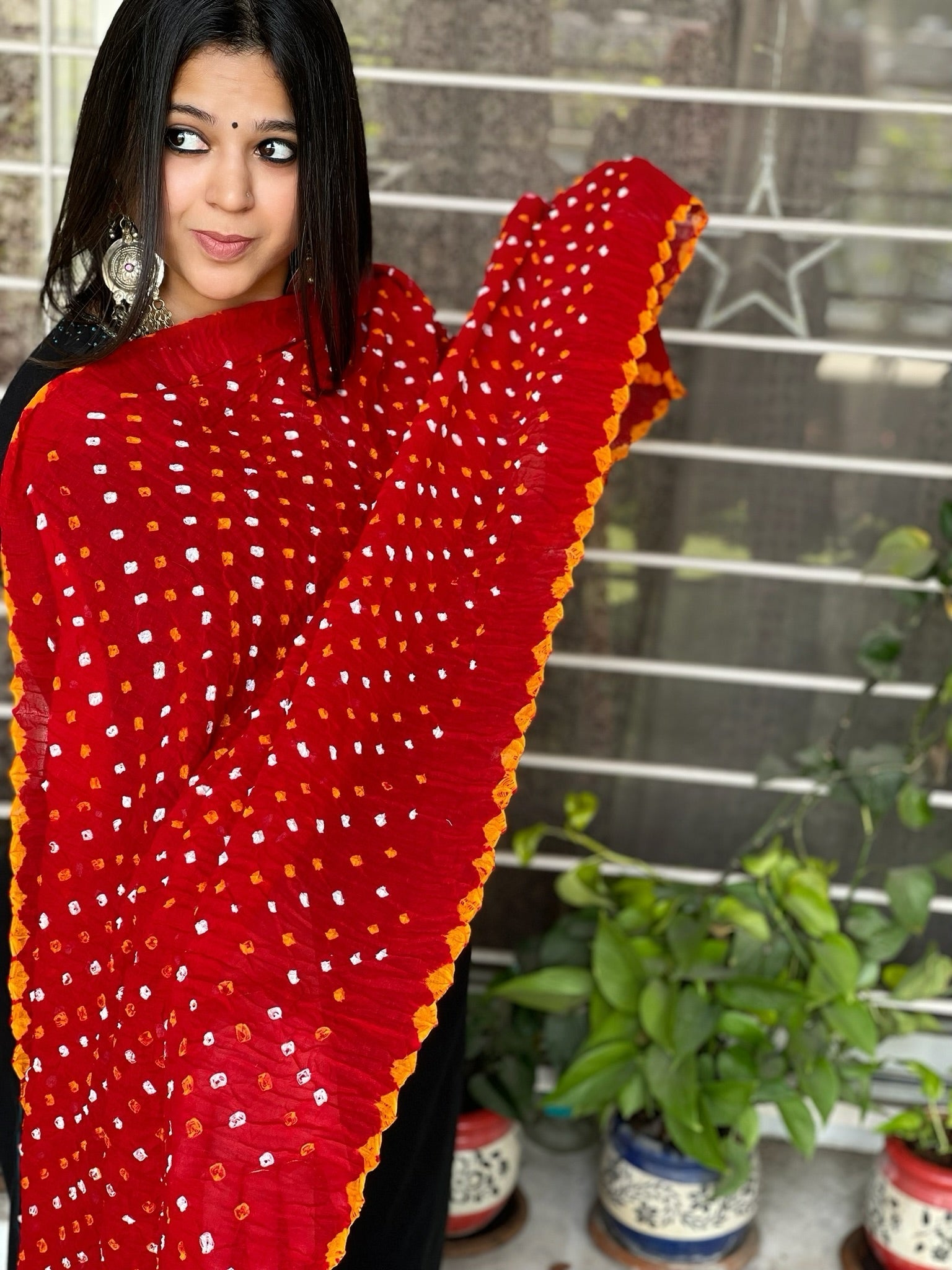 Pure Cotton Bandhej Dupatta - Masakalee