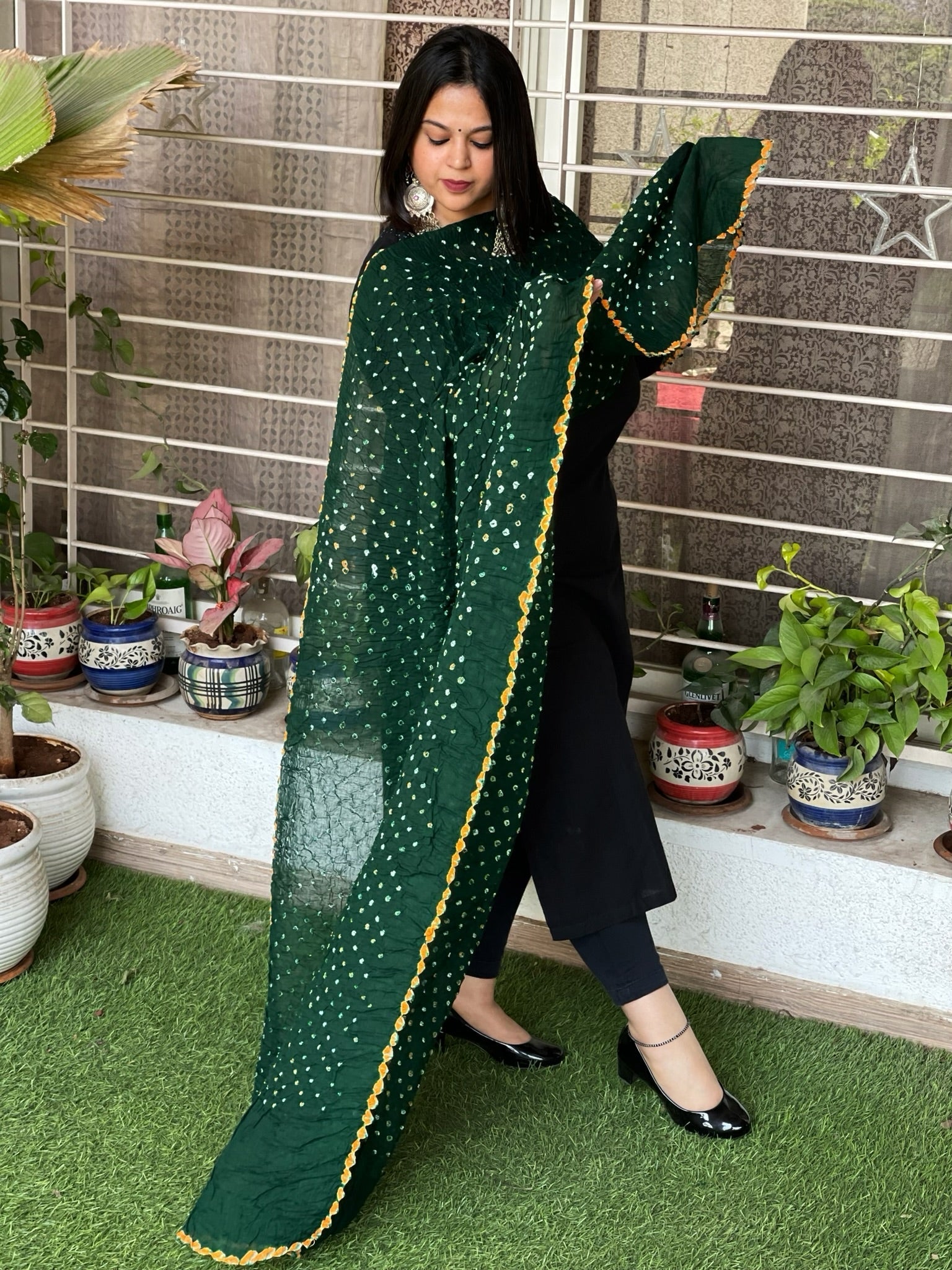 Pure Cotton Bandhej Dupatta - Masakalee