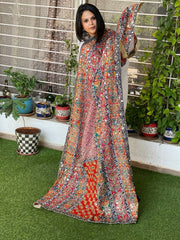 Pure Silk Dupatta with Beads, Sequin, Real Mirror Pasting Handwork - Masakalee