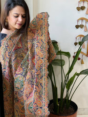 Purple Chinon Dupatta with Aari Embroidery - Masakalee