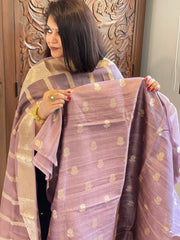 Purple Designer Banarasi Suit Set in Raw Silk - Masakalee