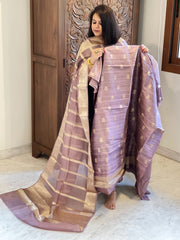Purple Designer Banarasi Suit Set in Raw Silk - Masakalee