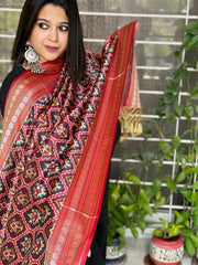 Purple Printed Patola Dupatta in Fine Art Silk - Masakalee