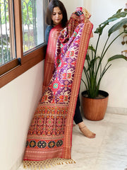 Purple Printed Patola Dupatta in Fine Art Silk - Masakalee
