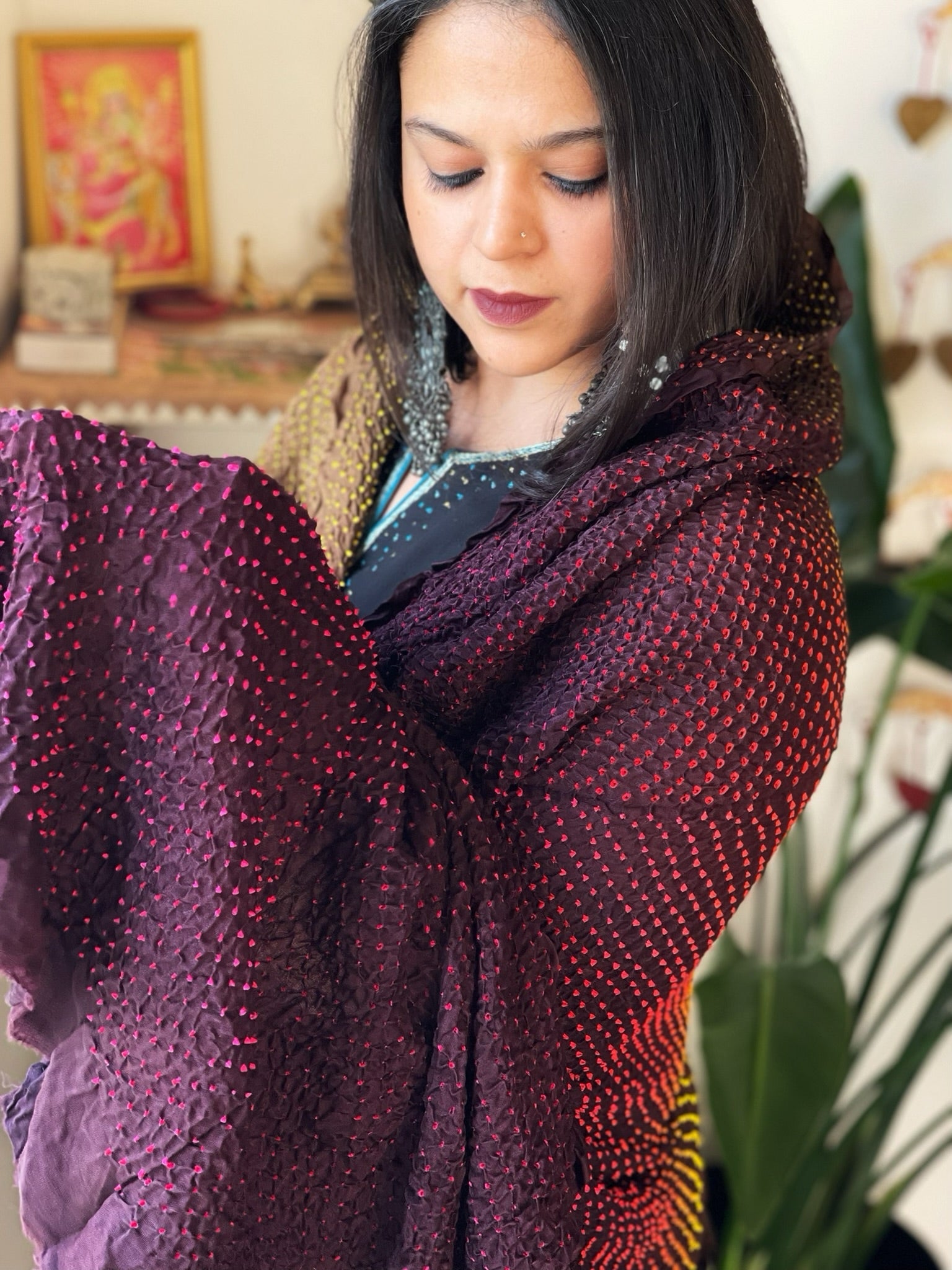 Rai Bandhej Dupatta in Pure Gajji Silk - Masakalee