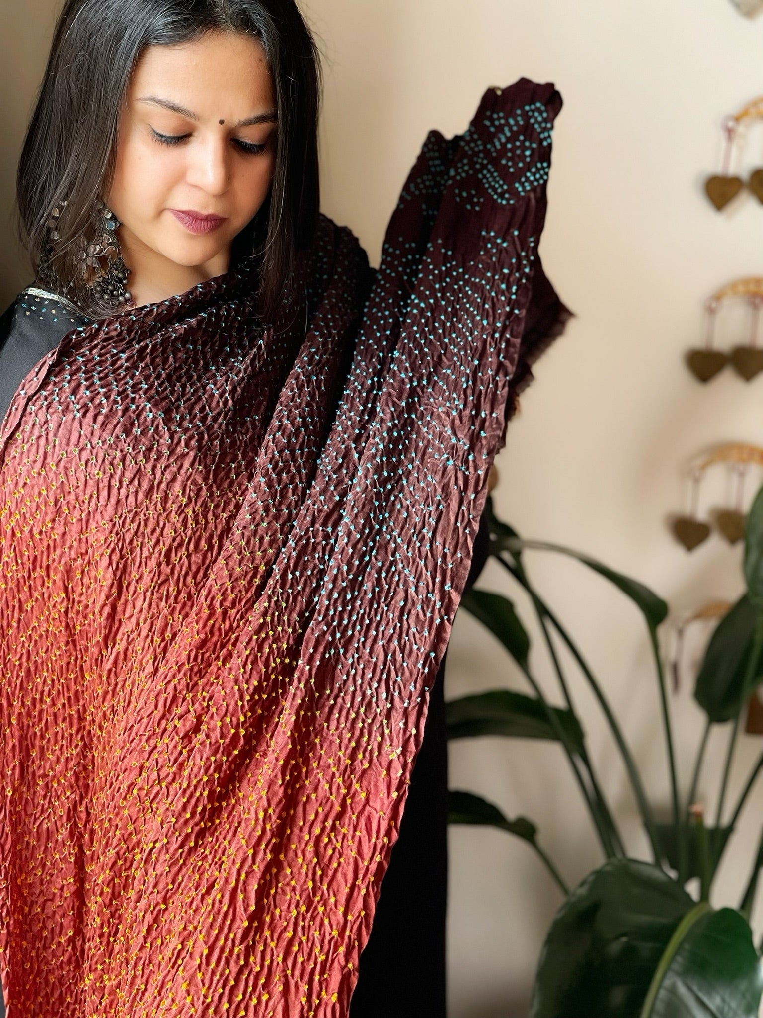 Rai Bandhej Dupatta in Pure Gajji Silk - Masakalee