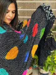 Rai Bandhej Dupatta in Pure Gajji Silk - Masakalee