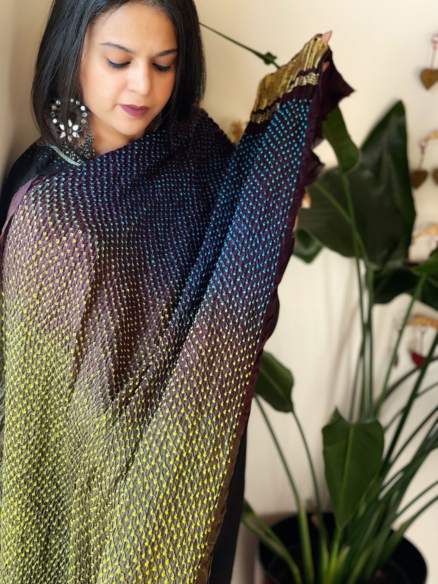 Rai Bandhej Dupatta in Pure Gajji Silk - Masakalee