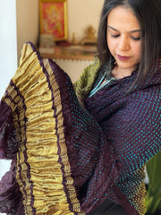 Rai Bandhej Dupatta in Pure Gajji Silk - Masakalee