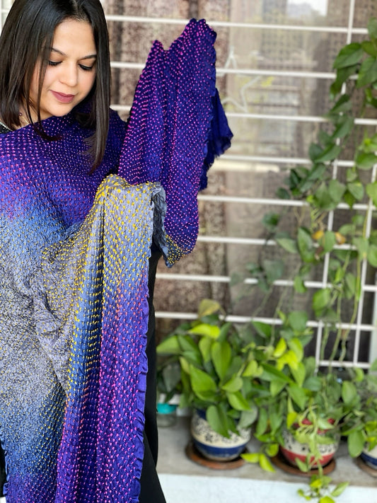 Rai Bandhej Dupatta in Pure Gajji Silk - Masakalee