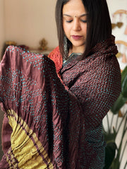 Rai Bandhej Dupatta in Pure Gajji Silk - Masakalee