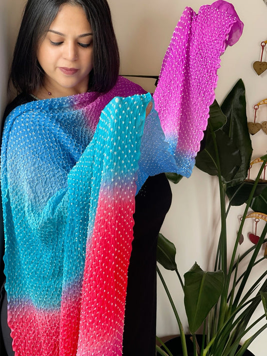 Rai Bandhej Dupatta in Pure Georgette - Masakalee