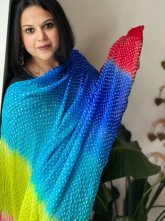Rai Bandhej Dupatta in Pure Georgette - Masakalee