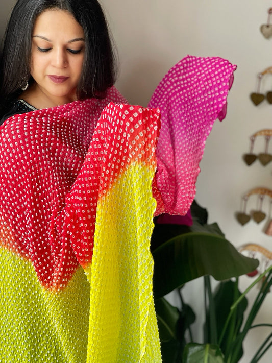 Rai Bandhej Dupatta in Pure Georgette - Masakalee