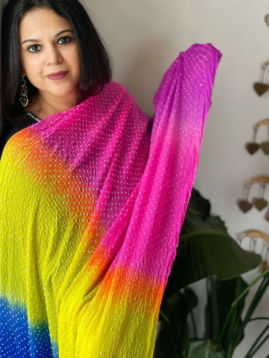 Rai Bandhej Dupatta in Pure Georgette - Masakalee