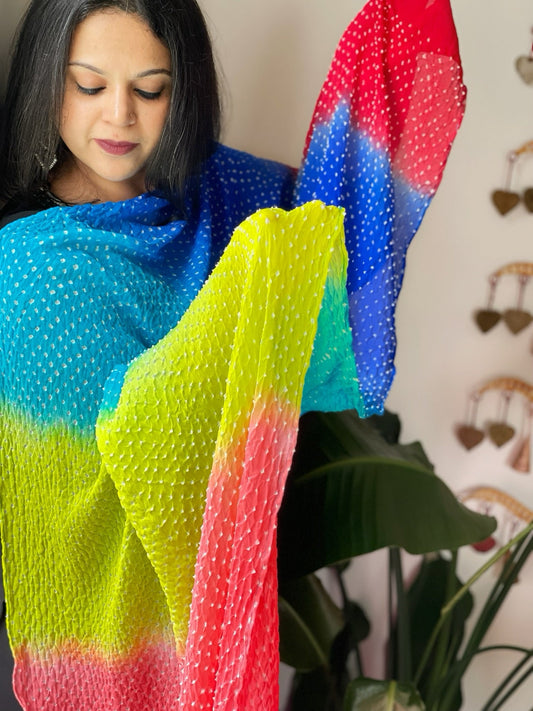Rai Bandhej Dupatta in Pure Georgette - Masakalee