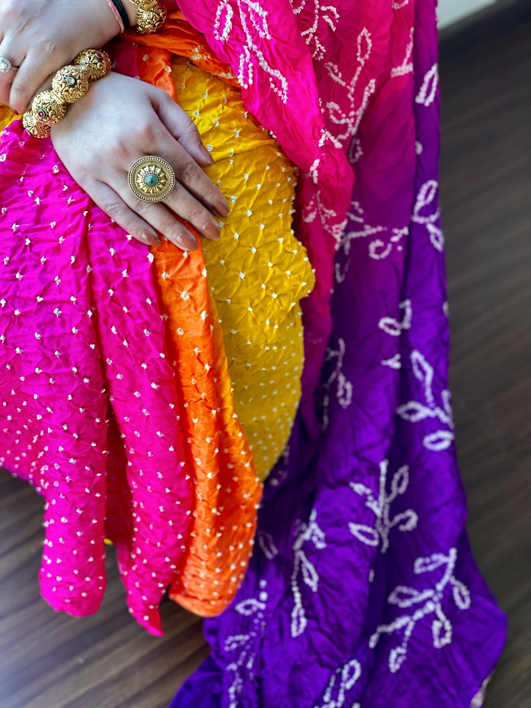 Rai Bandhej Saree in Pure Gajji Silk - Masakalee