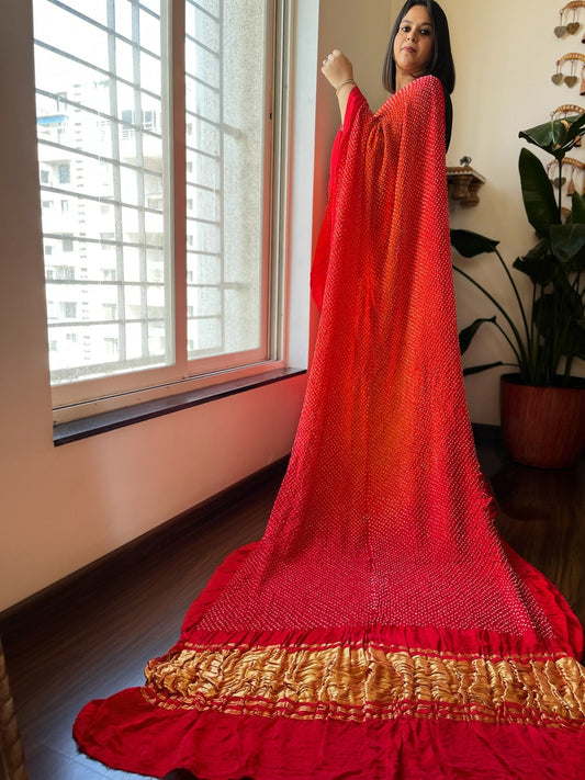 Rai Bandhej Saree in Pure Gajji Silk - Masakalee