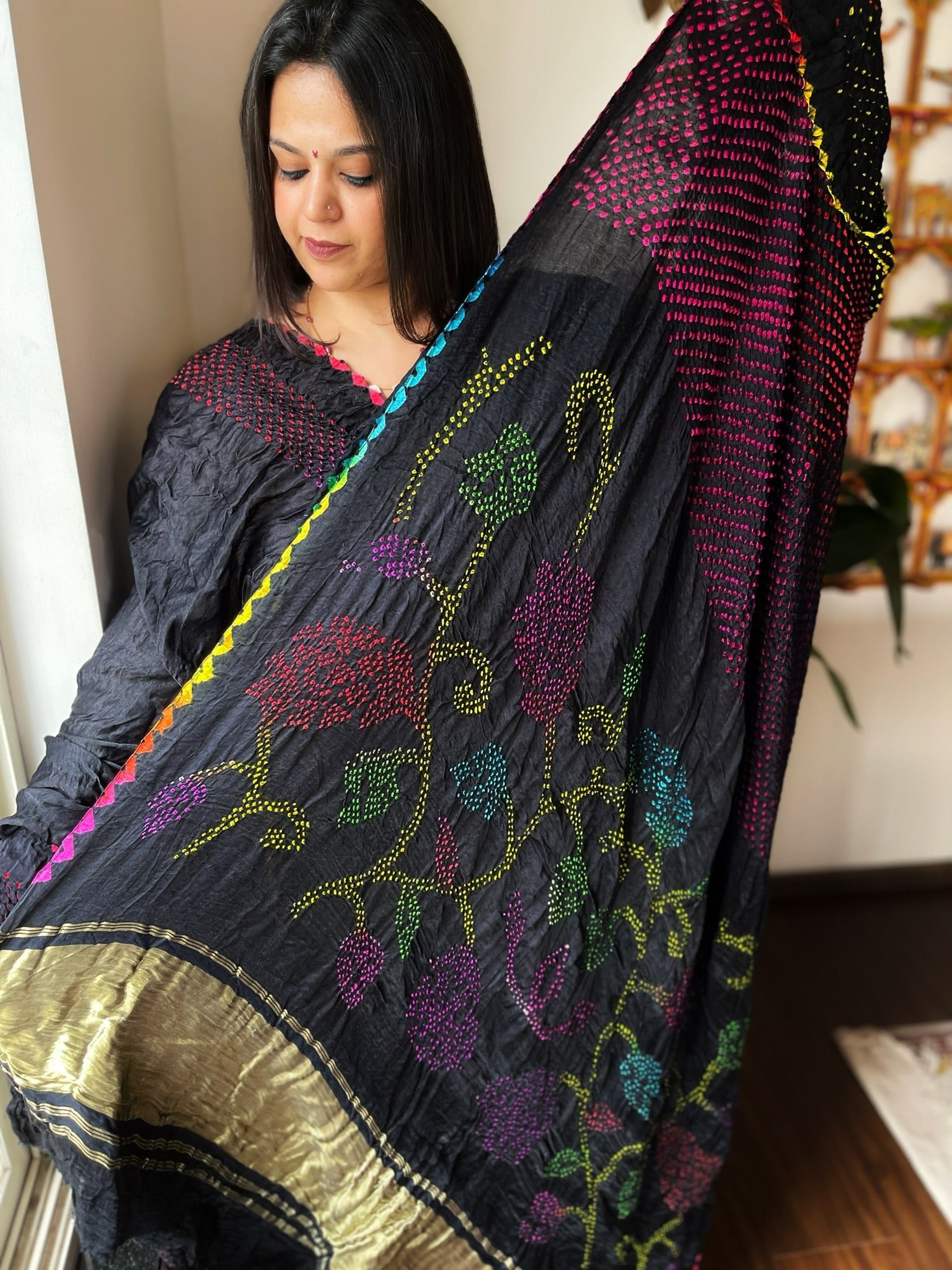 Rai Bandhej Saree in Pure Gajji Silk - Masakalee