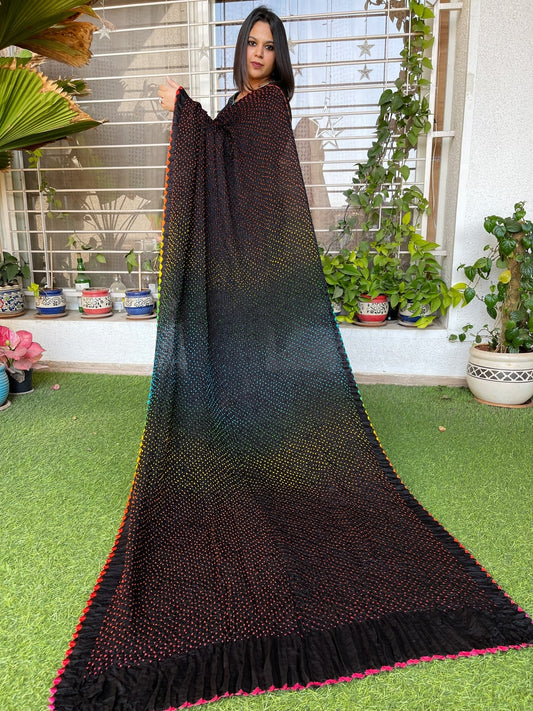 Rai Bandhej Saree in Pure Gajji Silk - Masakalee