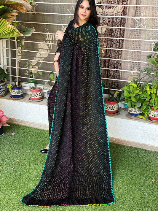 Rai Bandhej Saree in Pure Gajji Silk - Masakalee