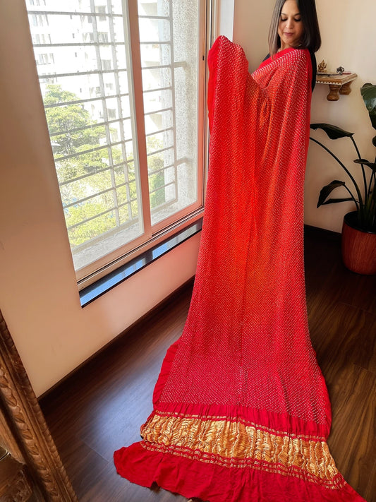 Rai Bandhej Saree in Pure Gajji Silk - Masakalee