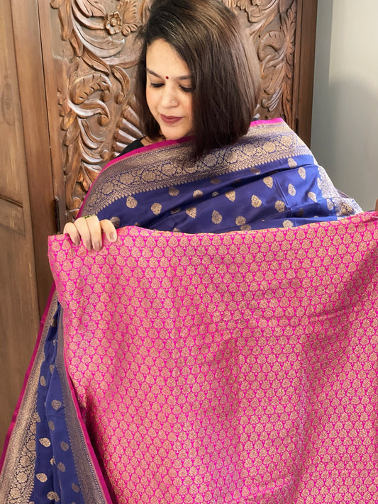 Rani Designer Handwoven Kadwa Banarasi Suit Set in Pure Silk - Masakalee