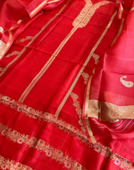 Red Designer Banarasi Suit Set in Pure Silk - Masakalee