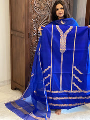 Royal Blue Designer Banarasi Suit Set in Pure Silk - Masakalee