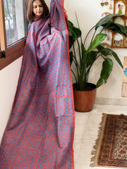 Rust Handmade Kantha Dupatta in Silk - Masakalee