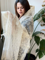 Skin Organza Dupatta with Thread Jaal Embroidery - Masakalee