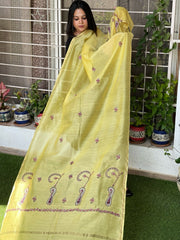 Sozni Hand Embroidery Dupatta in Pure Chanderi Silk - Masakalee