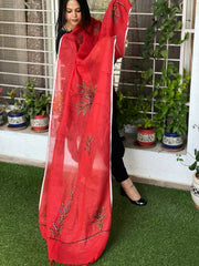 Sozni Hand Embroidery Dupatta in Pure Linen - Masakalee