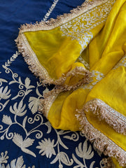 Suit Set with Kashmiri Tilla Work in Crepe - Masakalee