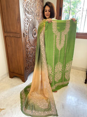 Suit Set with Kashmiri Tilla Work in Dola Silk - Masakalee