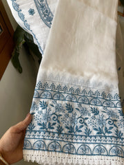 Suit Set with Thread Embroidery in Slub Cotton - Masakalee