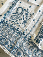 Suit Set with Thread Embroidery in Slub Cotton - Masakalee