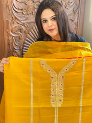Sunshine Yellow Designer Banarasi Suit Set in Pure Silk - Masakalee