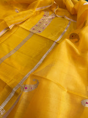 Sunshine Yellow Designer Banarasi Suit Set in Pure Silk - Masakalee
