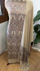 Toosh Winter Suit Set with Aari Work in Pashmina Wool - Masakalee