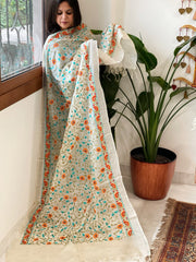 Tussar Silk dupatta with Thread Jaal Embroidery - Masakalee
