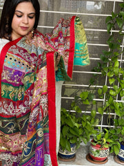 Vintage Dupatta in Pure Georgette, Chiffon - Masakalee