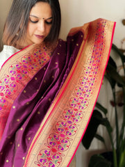 Woven Paithani Dupatta in Silk - Masakalee