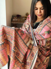 Woven Pashmina Kalamkari Shawl with Embroidery - Masakalee